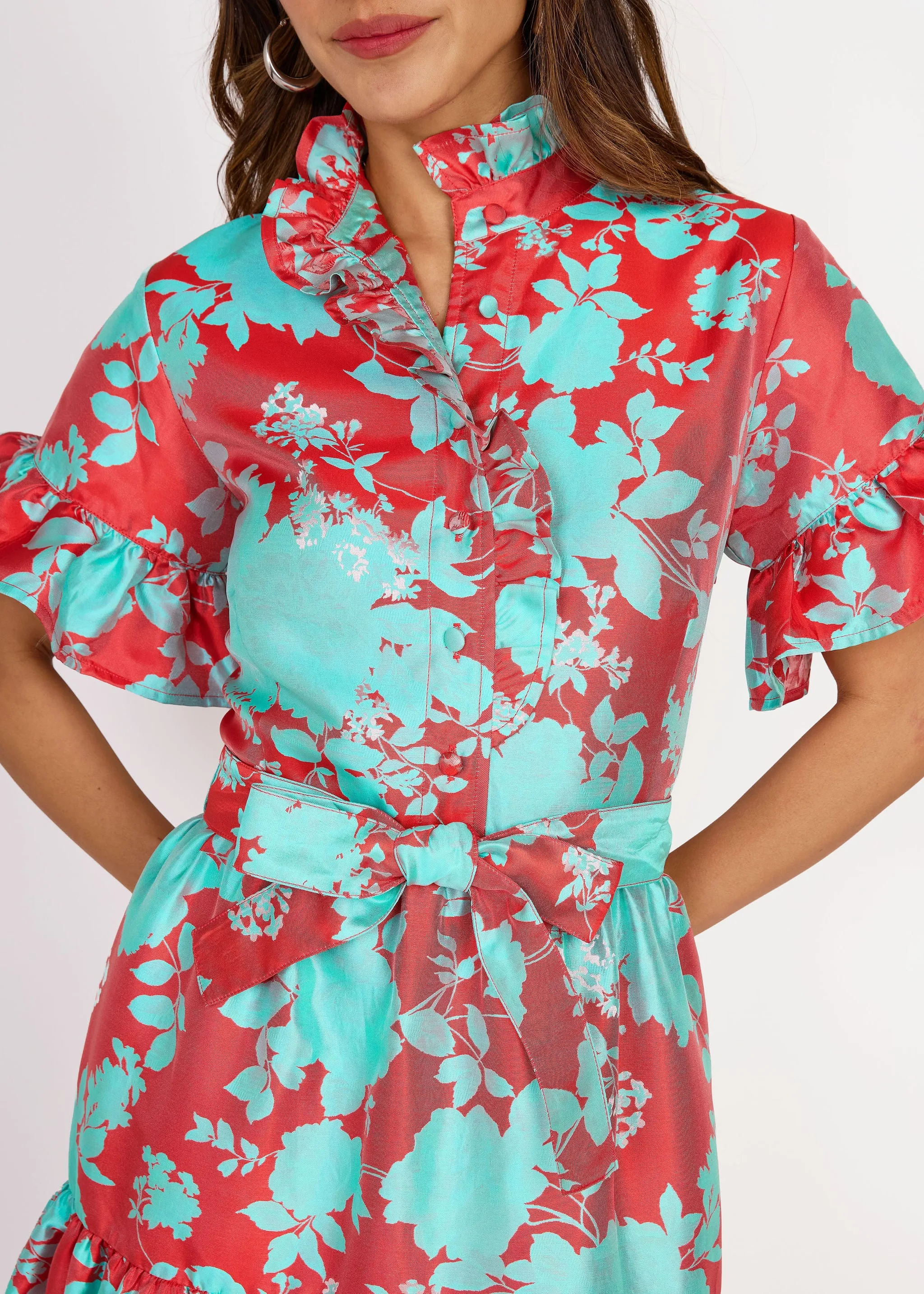 Sadie Maxi Dress Red Briar Bloom Jacquard sold by Abbey Glass product image thumbnail 2
