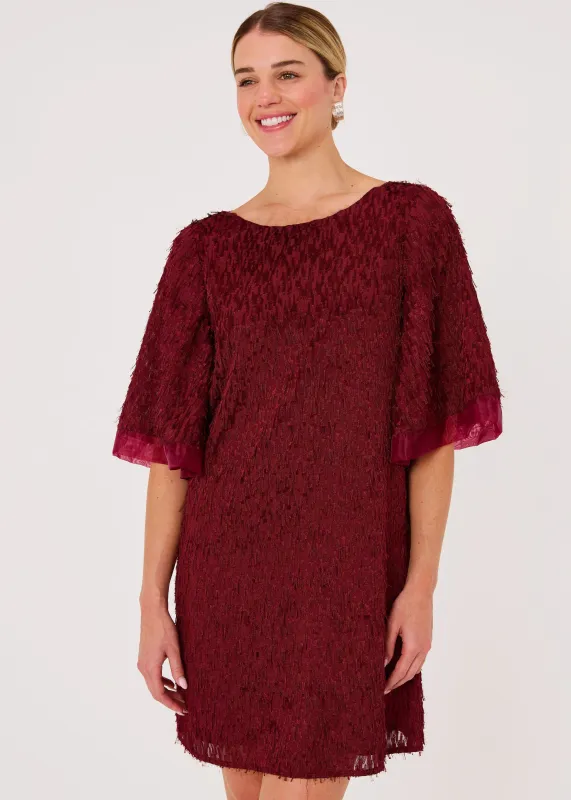 Blythe Dress Plum Fringe Chiffon made by Abbey Glass