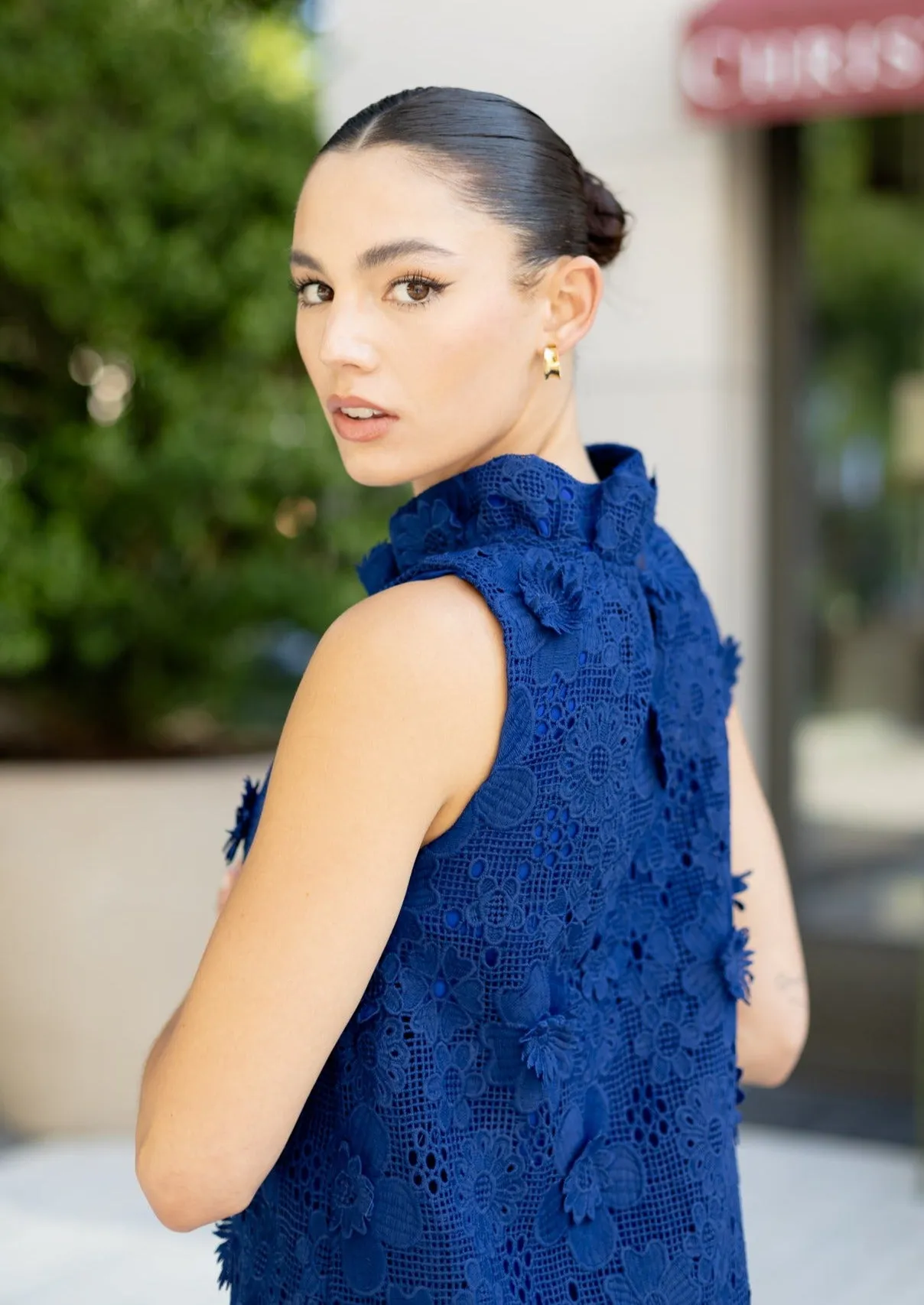Betty Dress Royal Blue 3-D Lace sold by Abbey Glass product image thumbnail 2