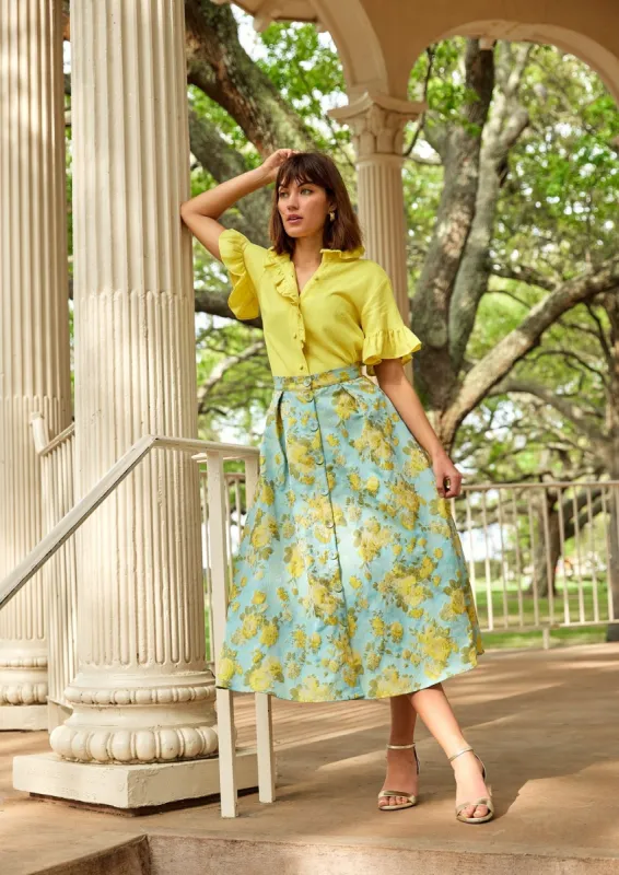 Eden Skirt Rose Garden Jacquard sold by Abbey Glass