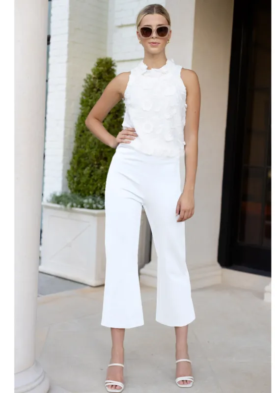 Blair Cropped Pant White Ponte sold by Abbey Glass