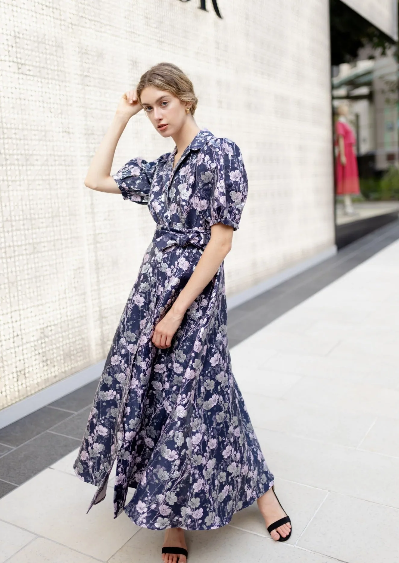 Charlotte Gown Silver Stems Jacquard sold by Abbey Glass product image thumbnail 5