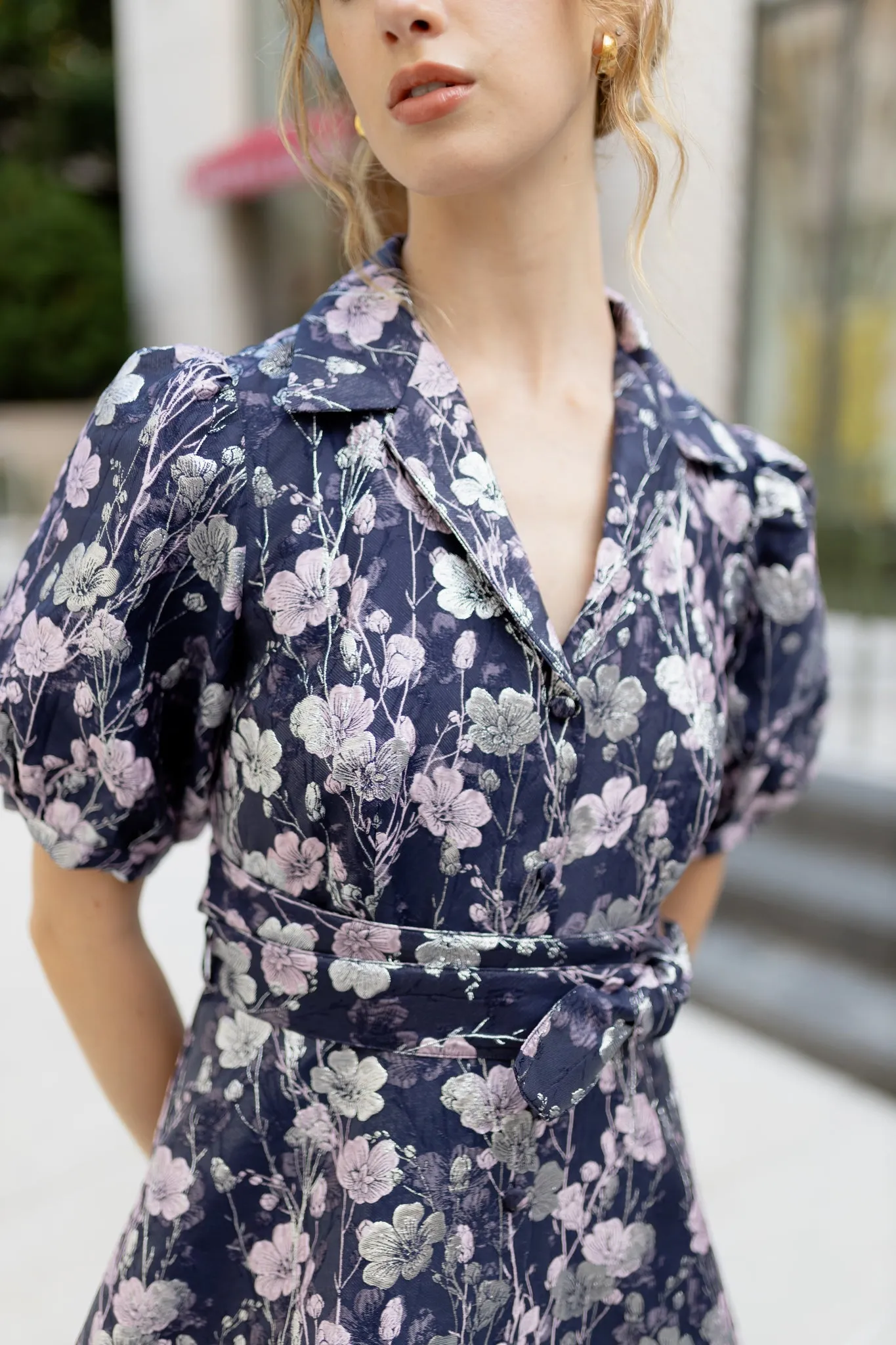 Charlotte Gown Silver Stems Jacquard sold by Abbey Glass product image thumbnail 4