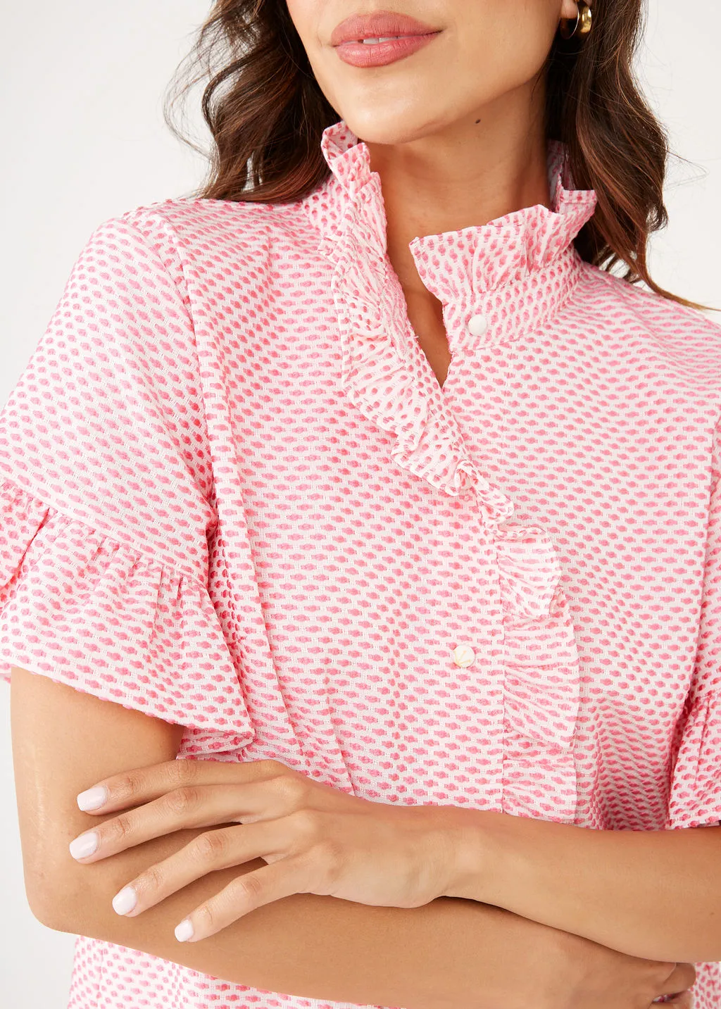 Katie Dress Salmon Tufted Cotton sold by Abbey Glass product image thumbnail 2