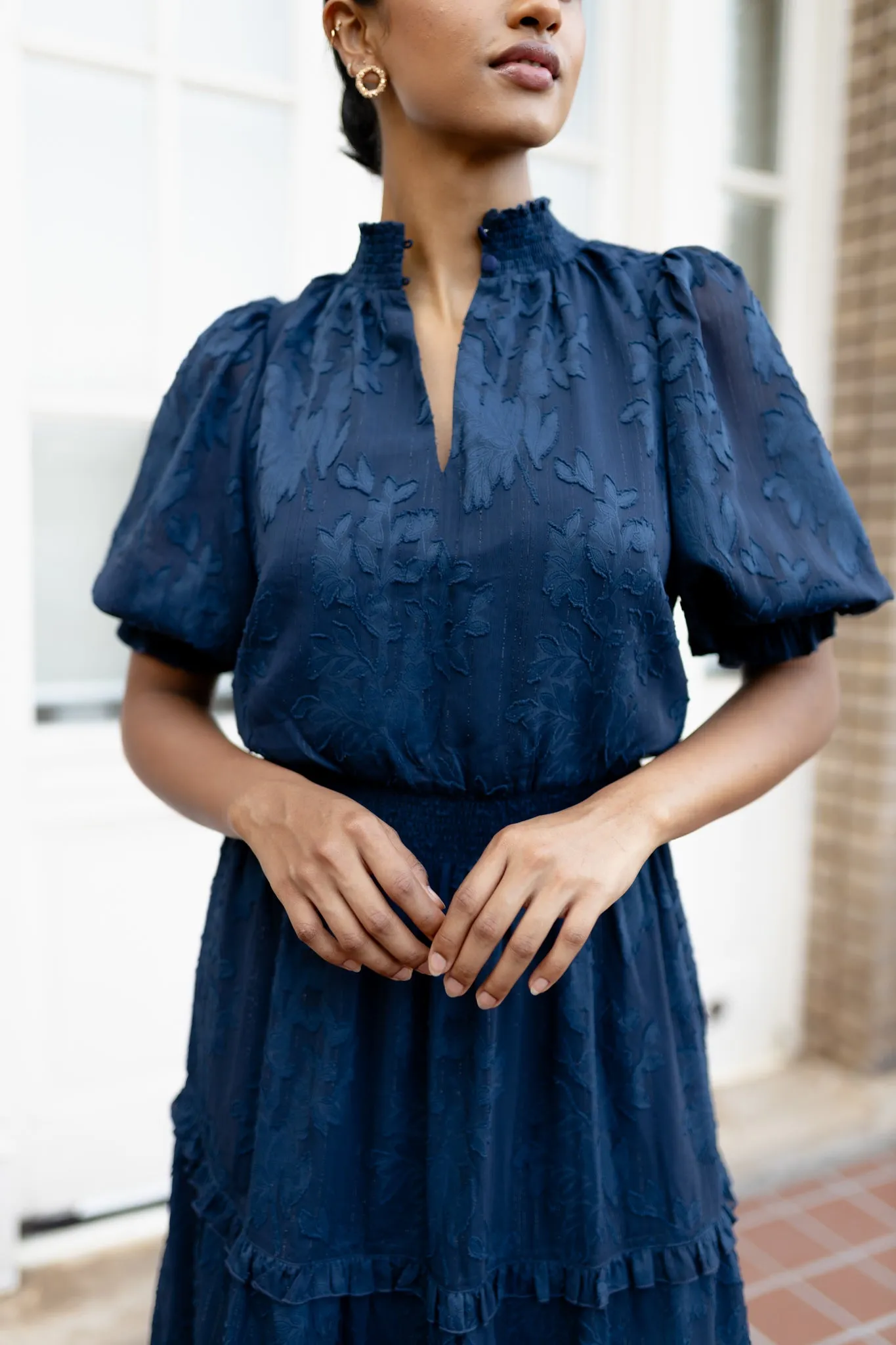 Bennett Gown Navy Burnout sold by Abbey Glass product image thumbnail 5