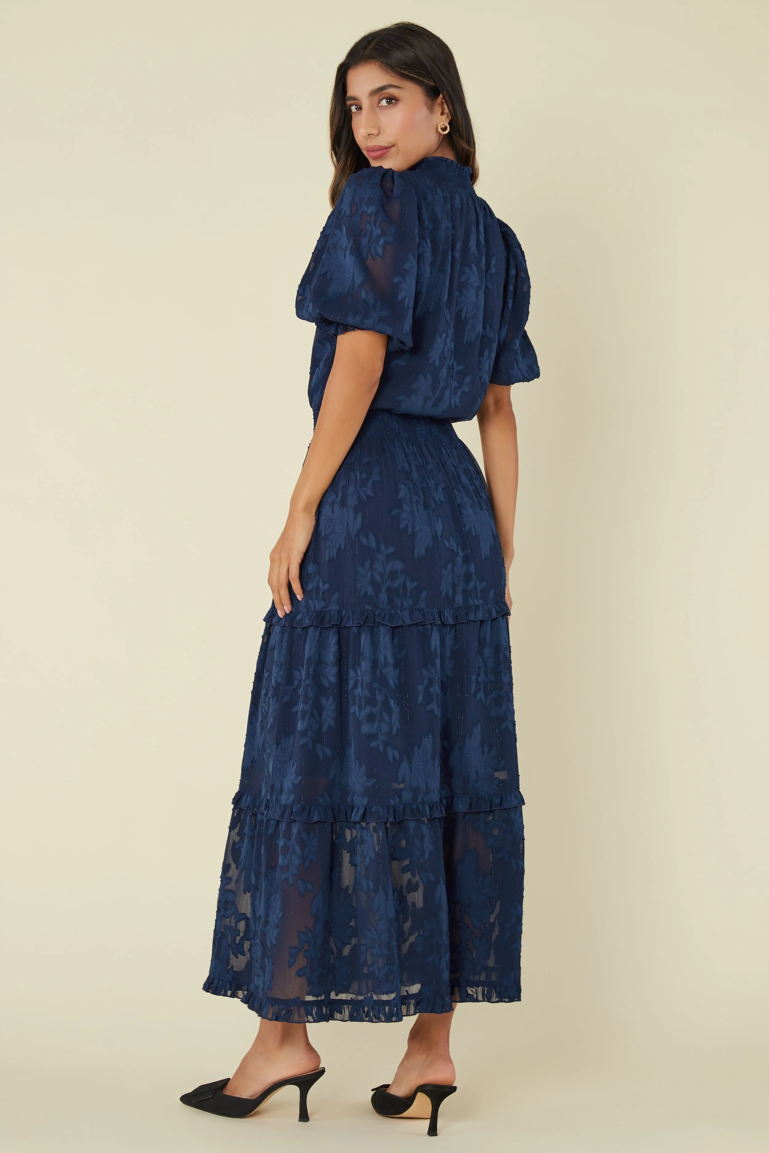 Bennett Gown Navy Burnout sold by Abbey Glass product image thumbnail 4