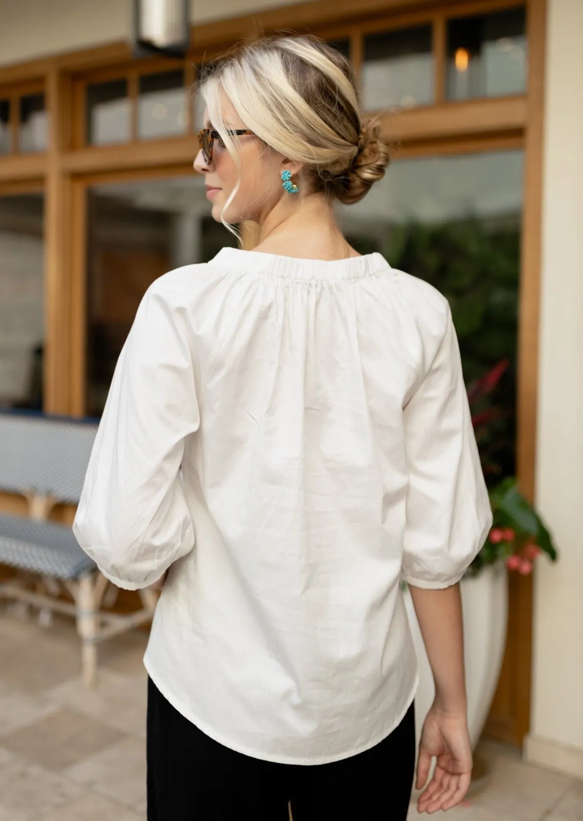 Anna V-Neck Top White sold by Abbey Glass product image thumbnail 2
