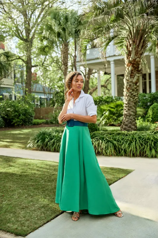 Olivia Skirt Kelly Green Faille sold by Abbey Glass