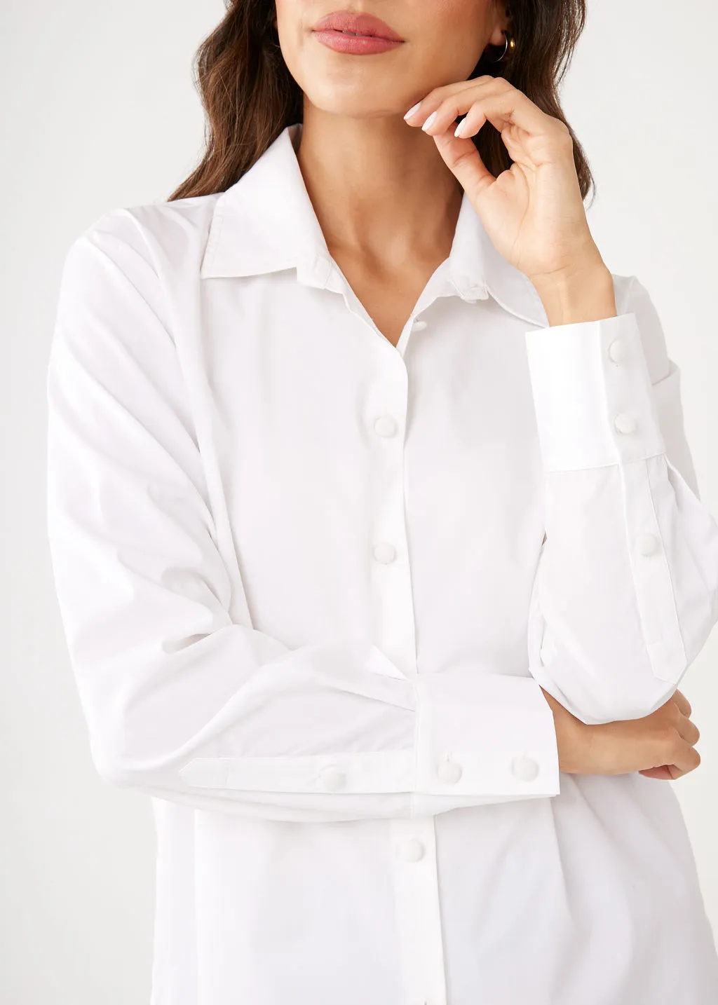 Nora White Poplin Blouse sold by Abbey Glass product image thumbnail 5