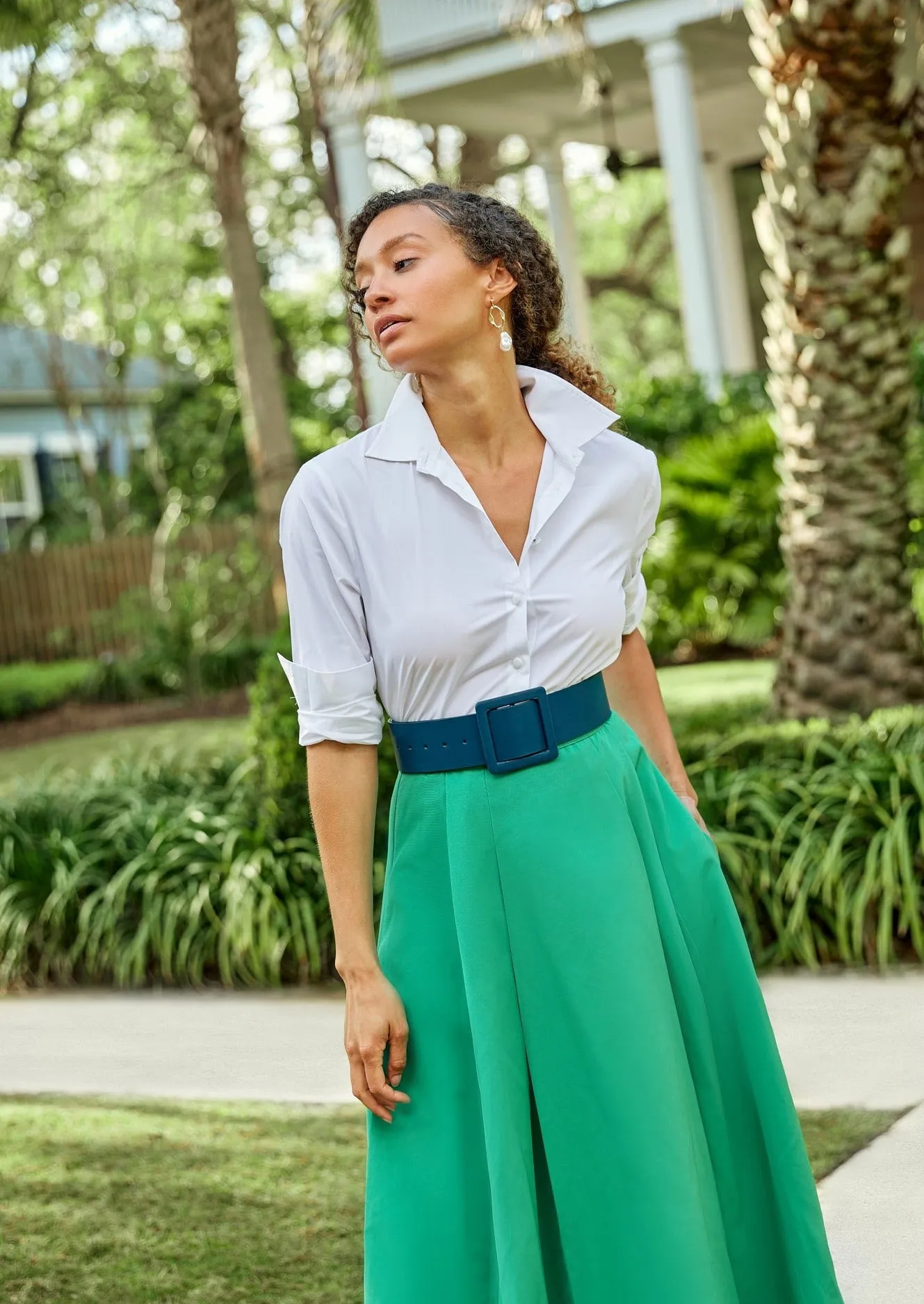 Nora White Poplin Blouse sold by Abbey Glass product image thumbnail 2