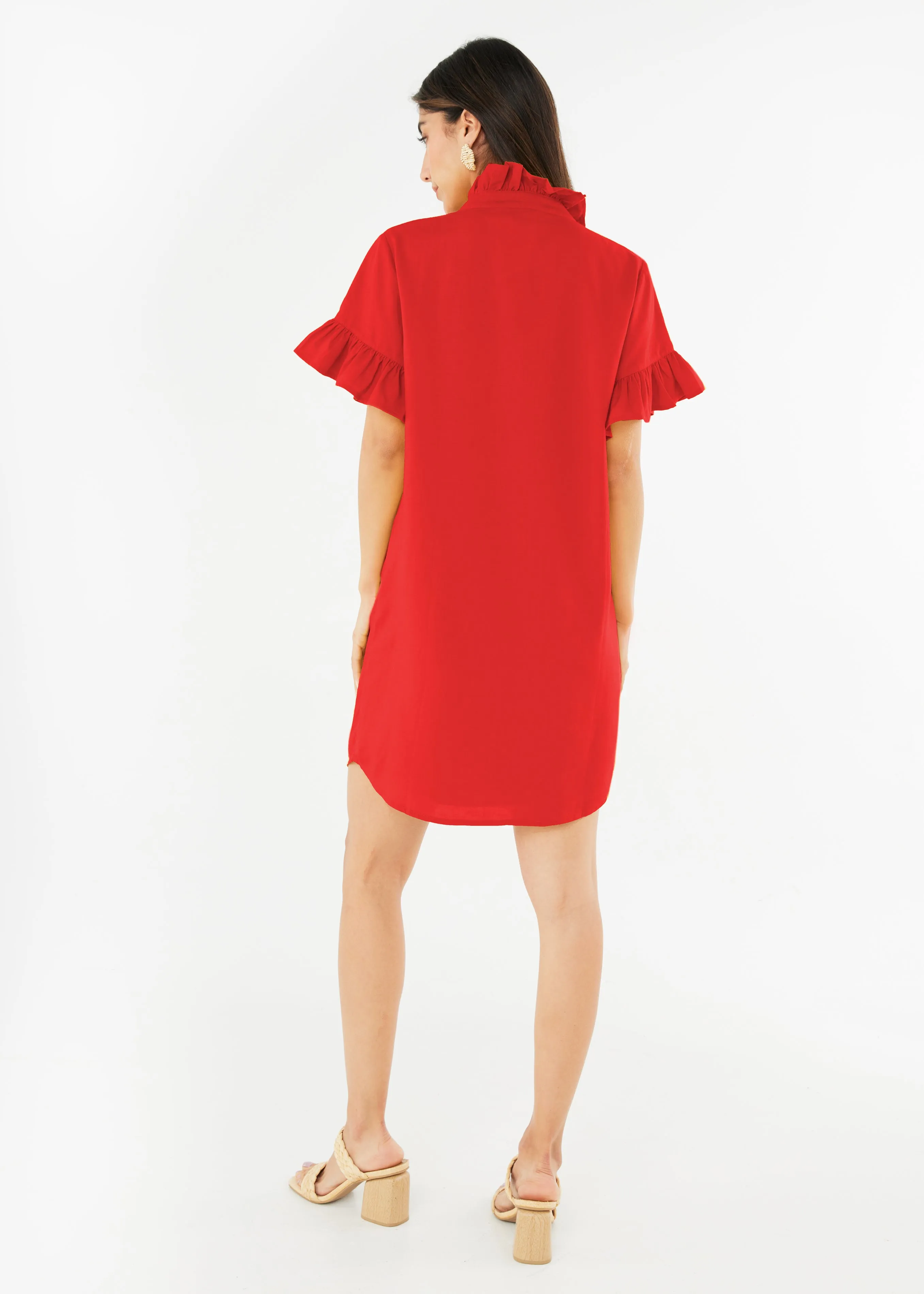 Katie Dress Red Linen sold by Abbey Glass product image thumbnail 3