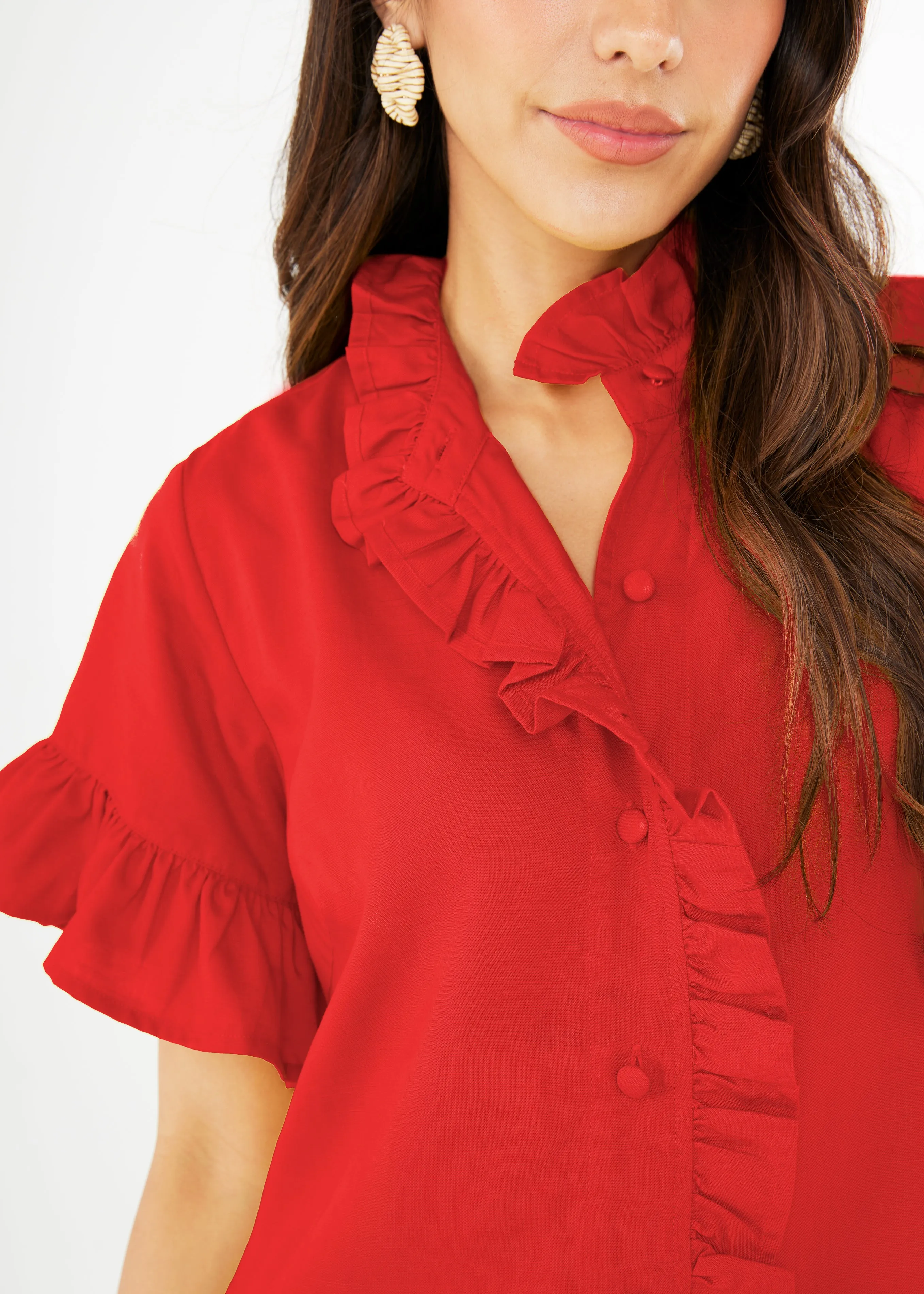 Katie Dress Red Linen sold by Abbey Glass product image thumbnail 2