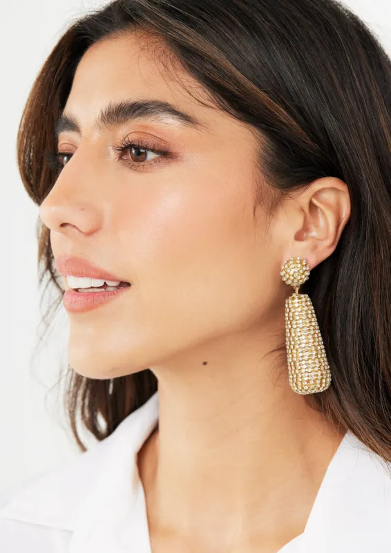Crystal Cylinder Drop Earrings sold by Abbey Glass