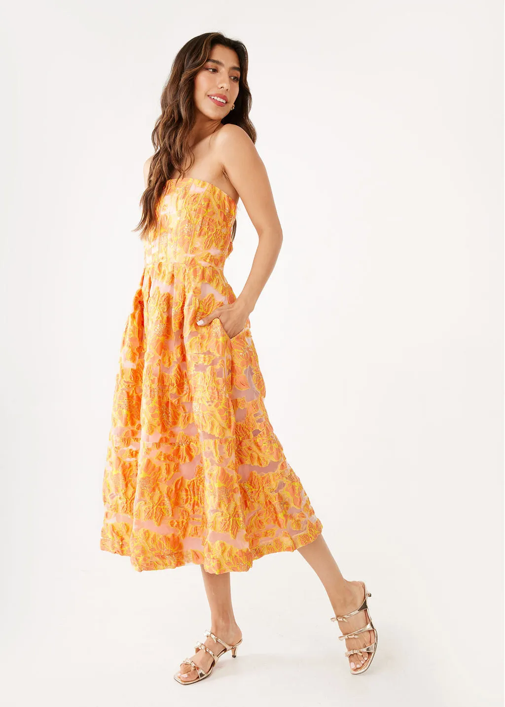 Catherine Dress Orange Blossom Organza sold by Abbey Glass product image thumbnail 3