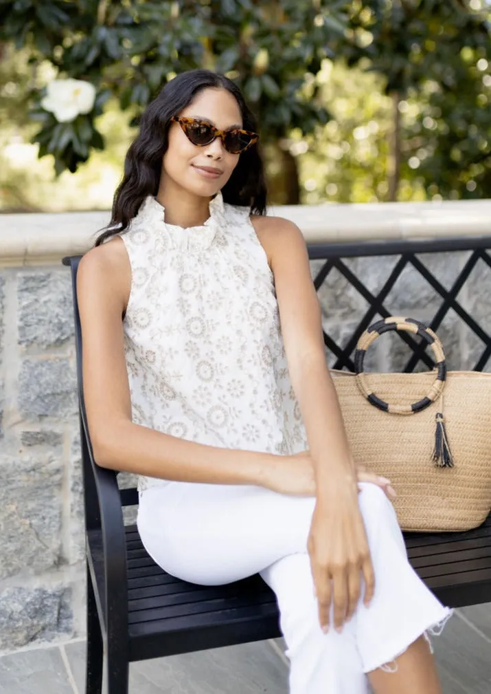 Barbara Ruffle Neck Top Eyelet sold by Abbey Glass product image thumbnail 3