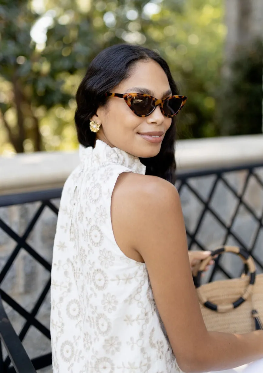 Barbara Ruffle Neck Top Eyelet sold by Abbey Glass product image thumbnail 5