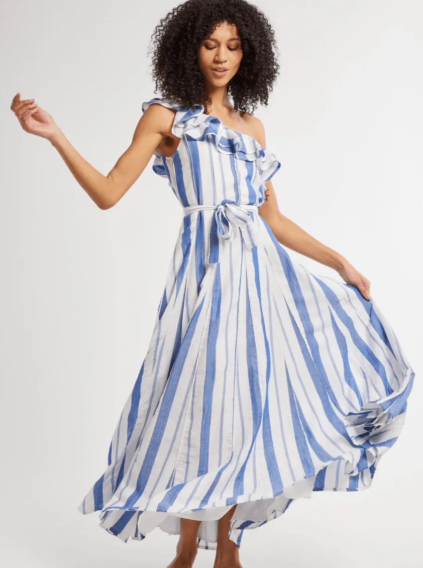 Yvonne Dress in Nantucket Stripe sold by Beau & Ro