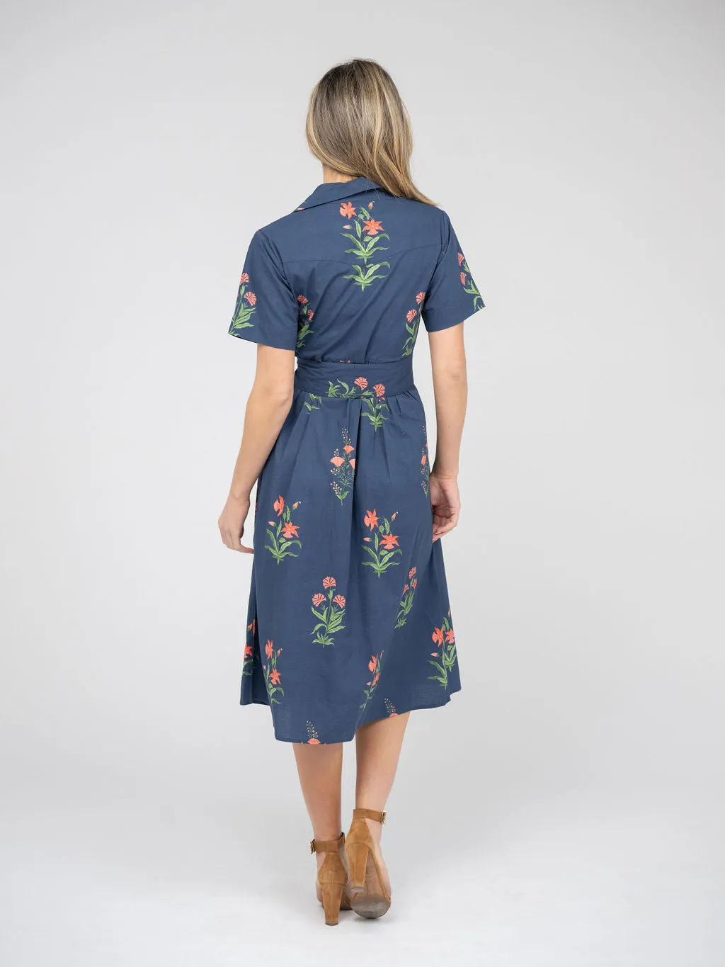 The Elle Midi Dress | Navy Jaipur Floral sold by Beau & Ro product image thumbnail 3