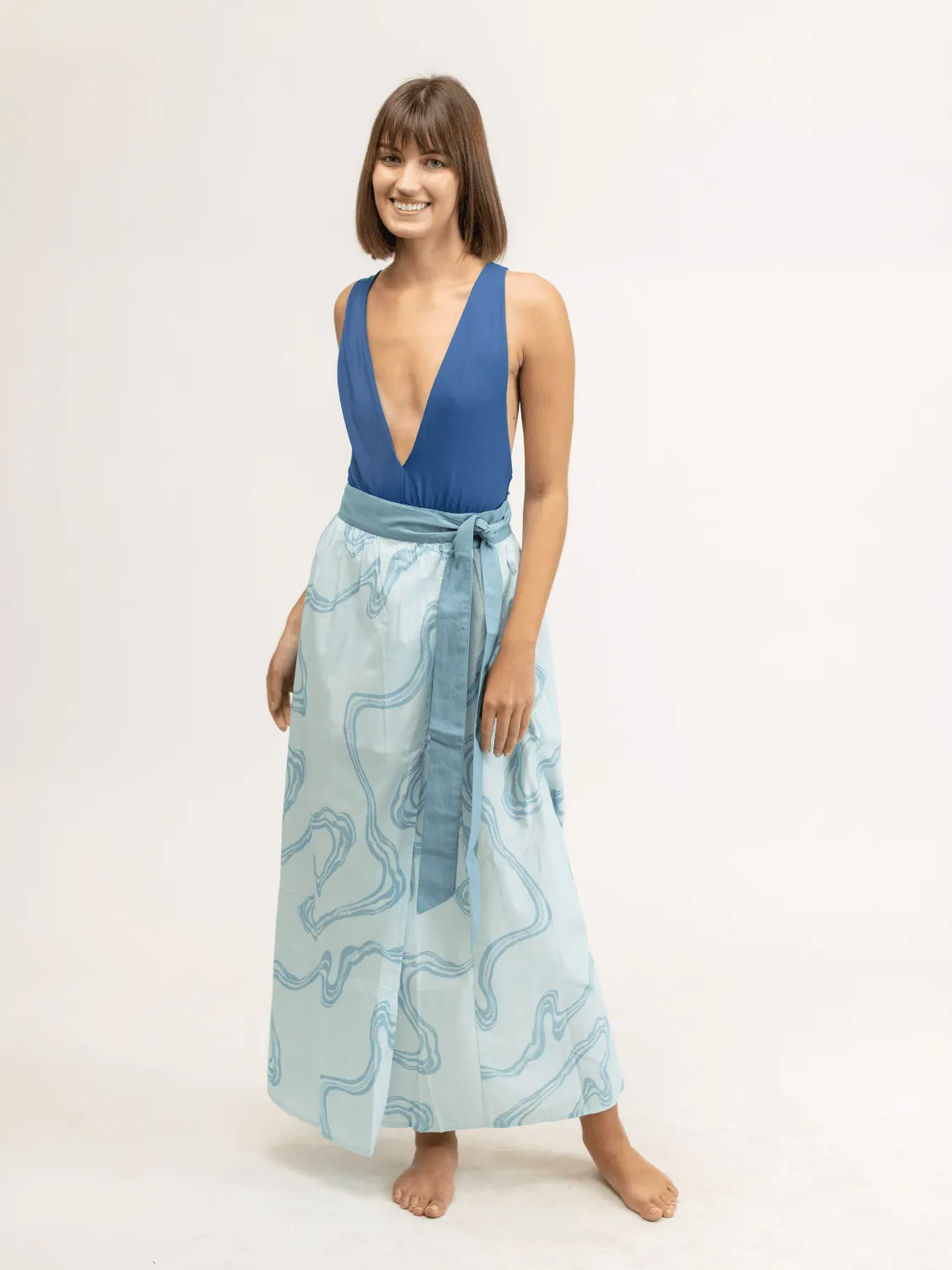 The Sullivan Skirt | Marsh Blue sold by Beau & Ro