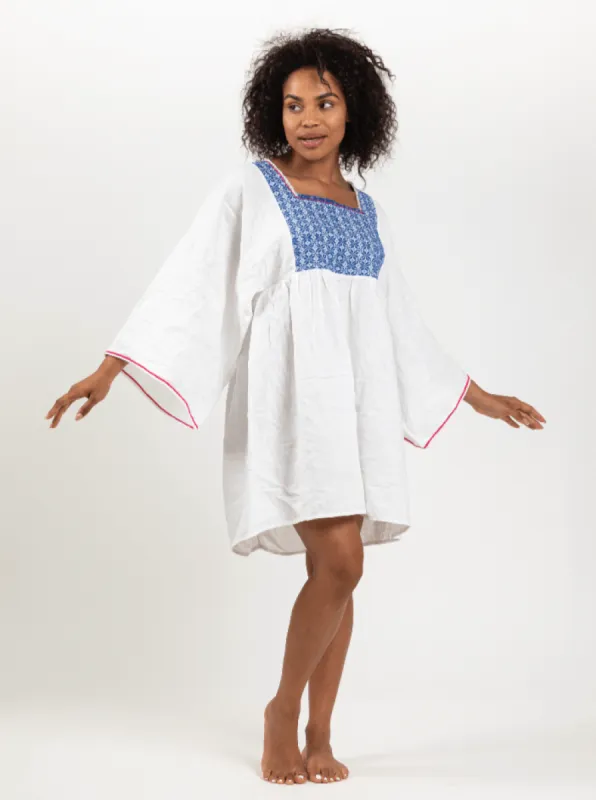 Nina Short Dress in White sold by Beau & Ro