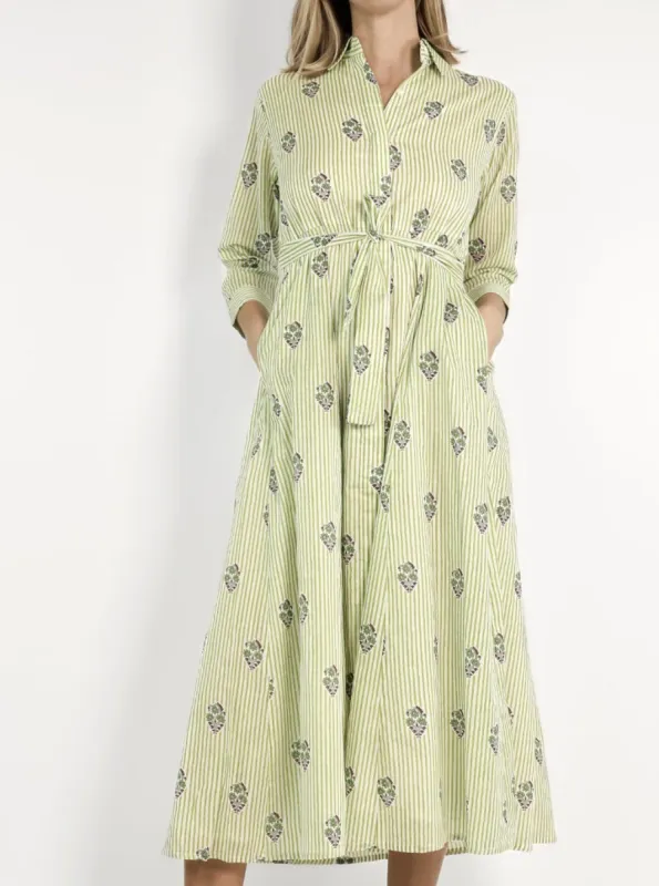 Livia Chemisier Midi Dress in Opaline sold by Beau & Ro