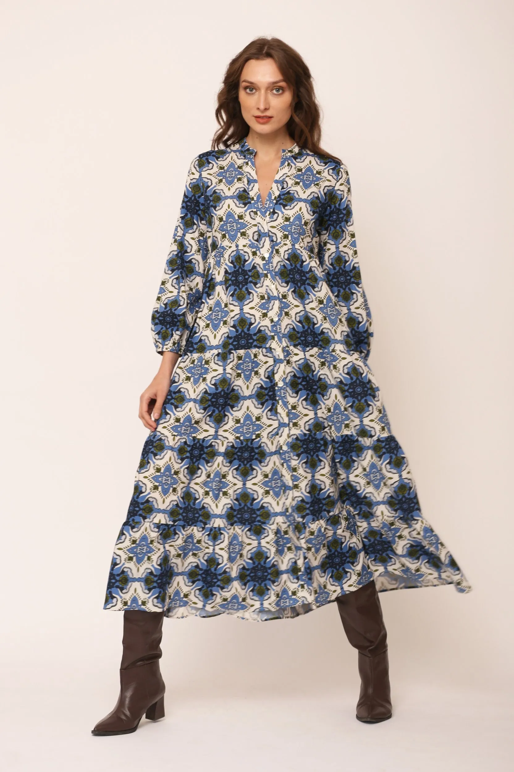 Valerie Dress in Wildflower Blue sold by Beau & Ro product image thumbnail 3