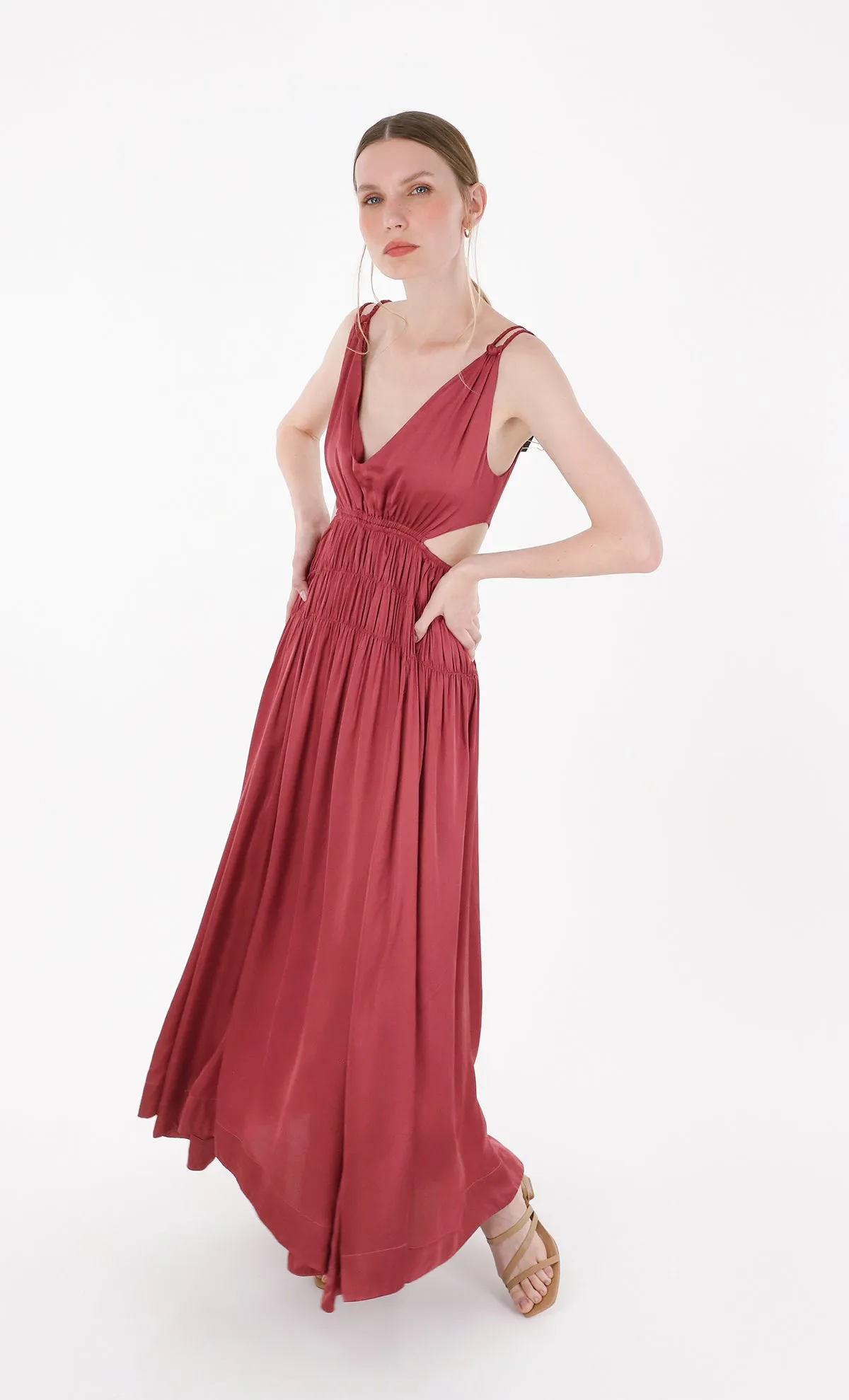 Lollo Long Dress in Red sold by Beau & Ro product image thumbnail 2