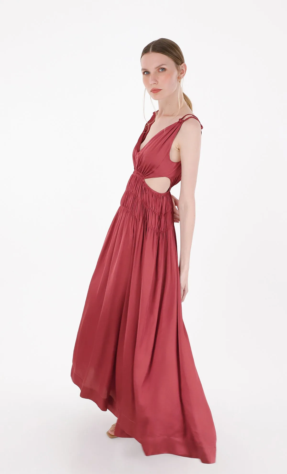 Lollo Long Dress in Red sold by Beau & Ro product image thumbnail 3