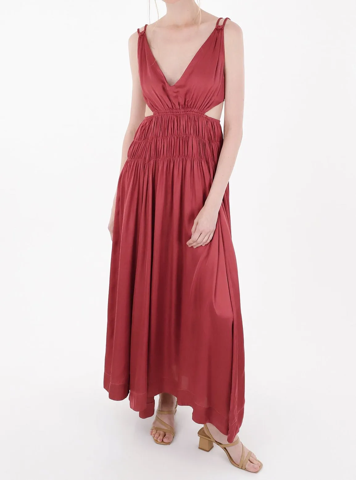 Lollo Long Dress in Red sold by Beau & Ro