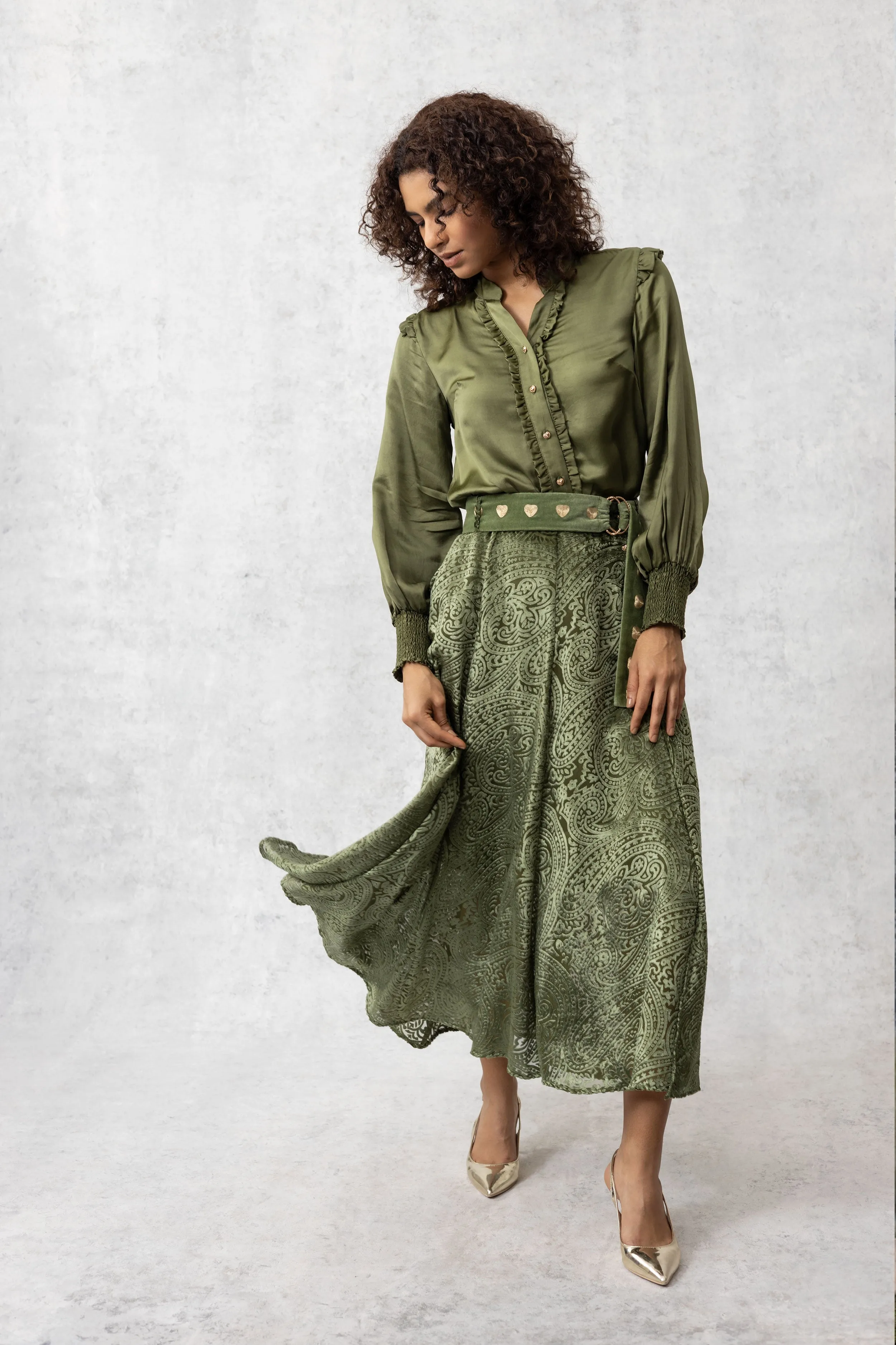 Agnes Top in Olive sold by Beau & Ro product image thumbnail 2