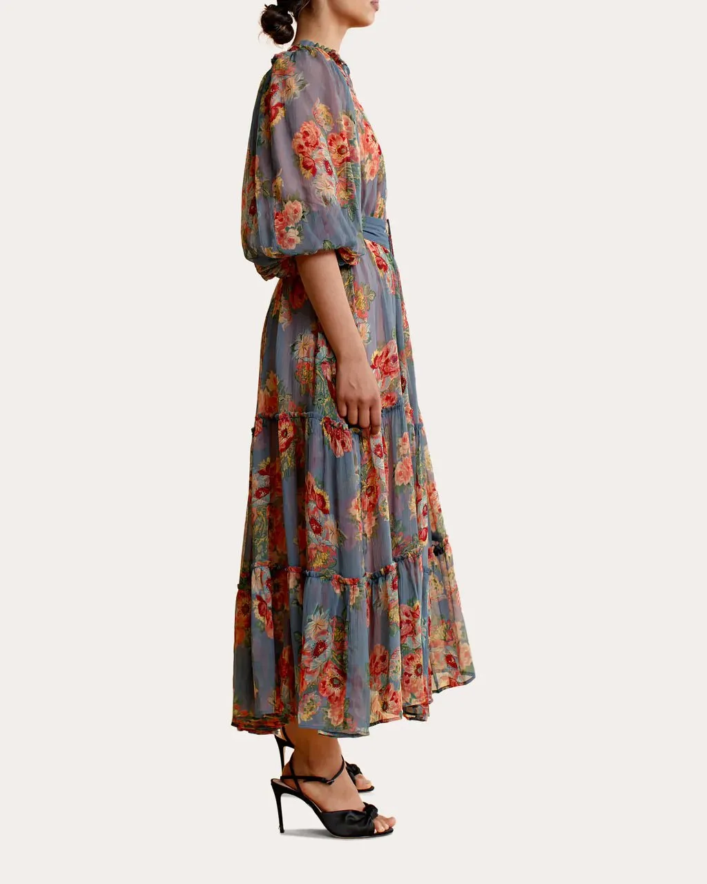 Chiffon Maxi Dress in Vintage Bouquet sold by Beau & Ro product image thumbnail 2