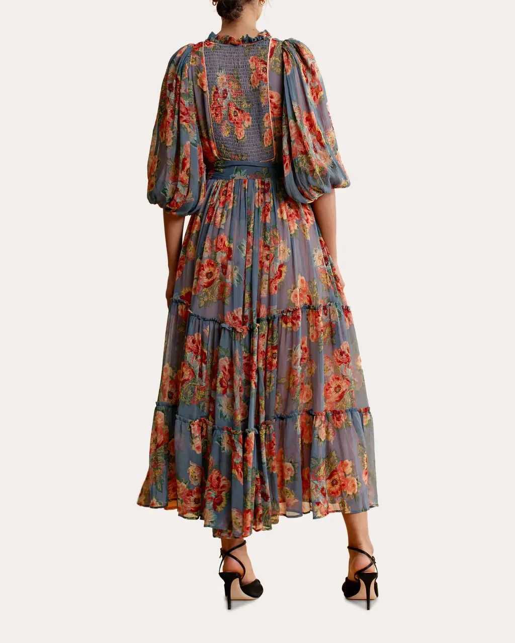 Chiffon Maxi Dress in Vintage Bouquet sold by Beau & Ro product image thumbnail 3