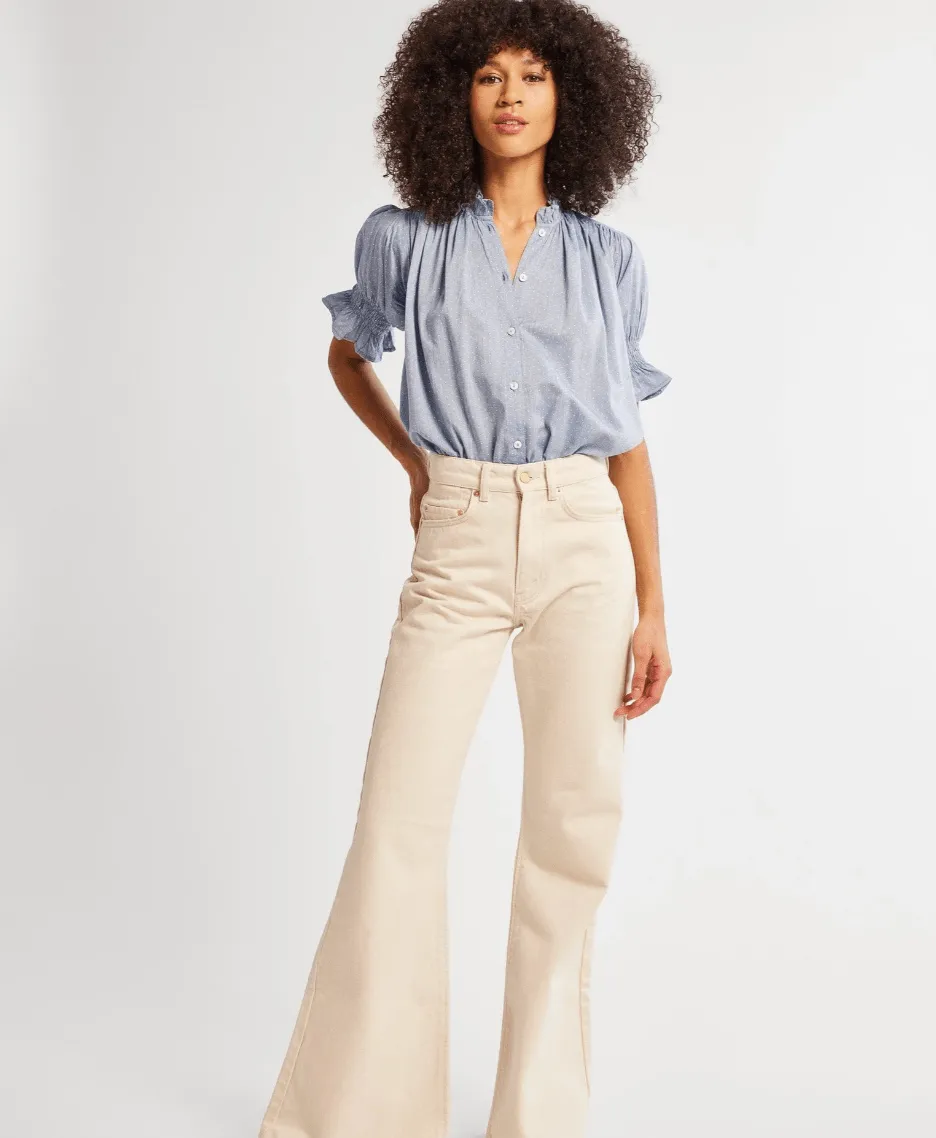 Marnie Top in Chambray Polka Dot sold by Beau & Ro product image thumbnail 3