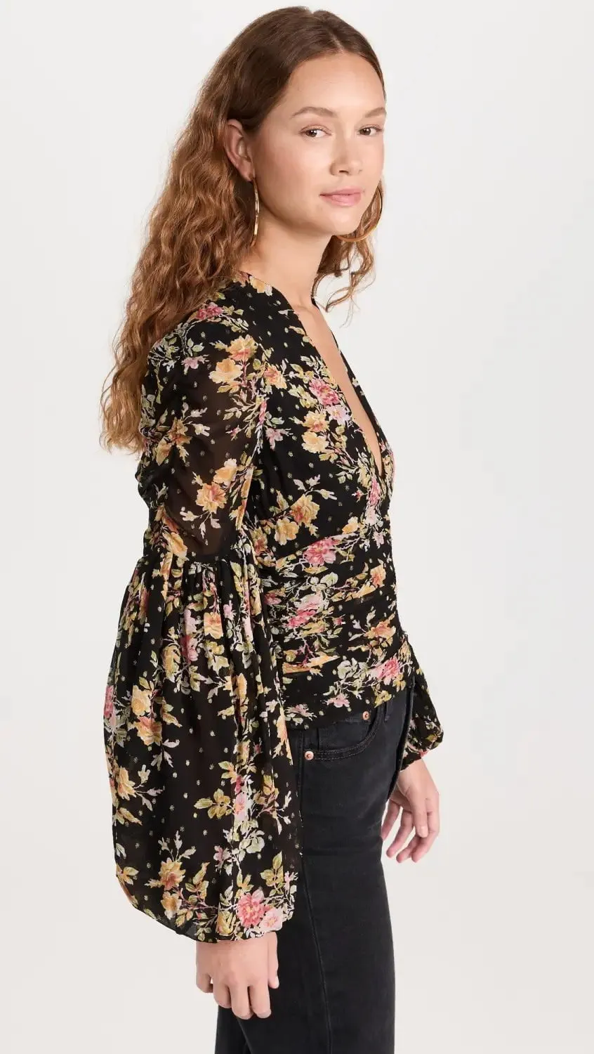 Golden Georgette Top in Night Garden sold by Beau & Ro product image thumbnail 3