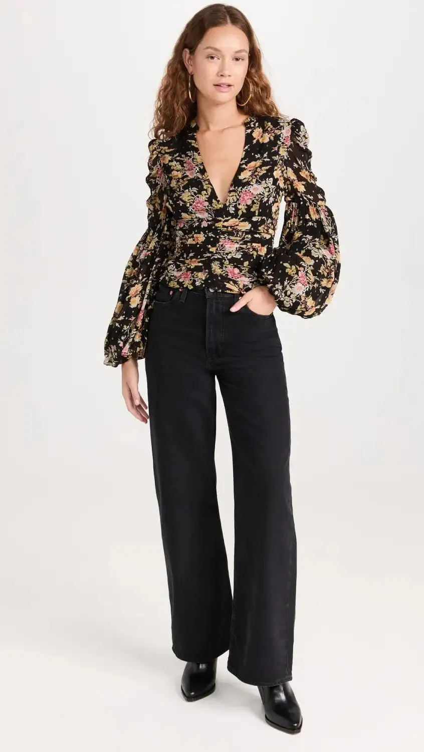 Golden Georgette Top in Night Garden sold by Beau & Ro product image thumbnail 5