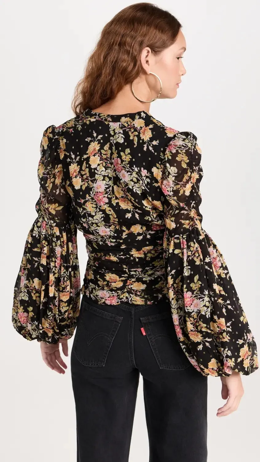 Golden Georgette Top in Night Garden sold by Beau & Ro product image thumbnail 2