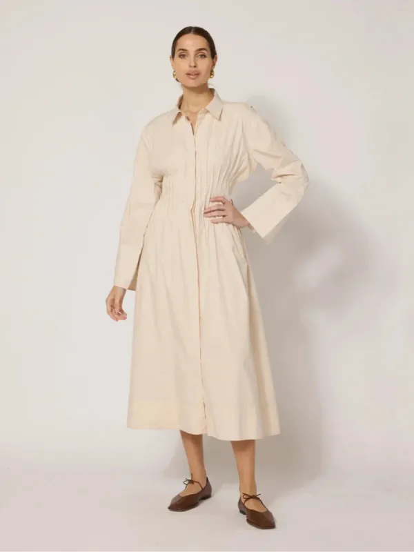 Rosabella Midi Dress in Vintage Ivory sold by Beau & Ro
