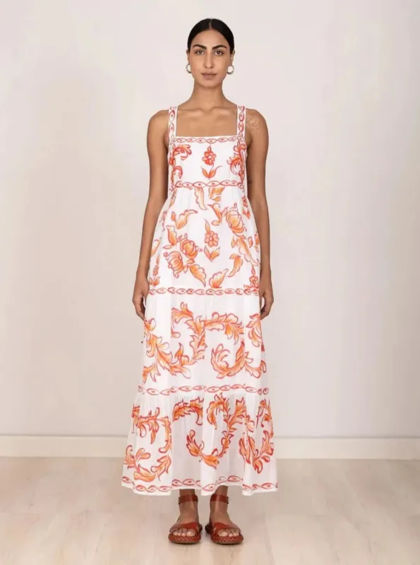 Daniella Dress in Hand Painted Cherry sold by Beau & Ro