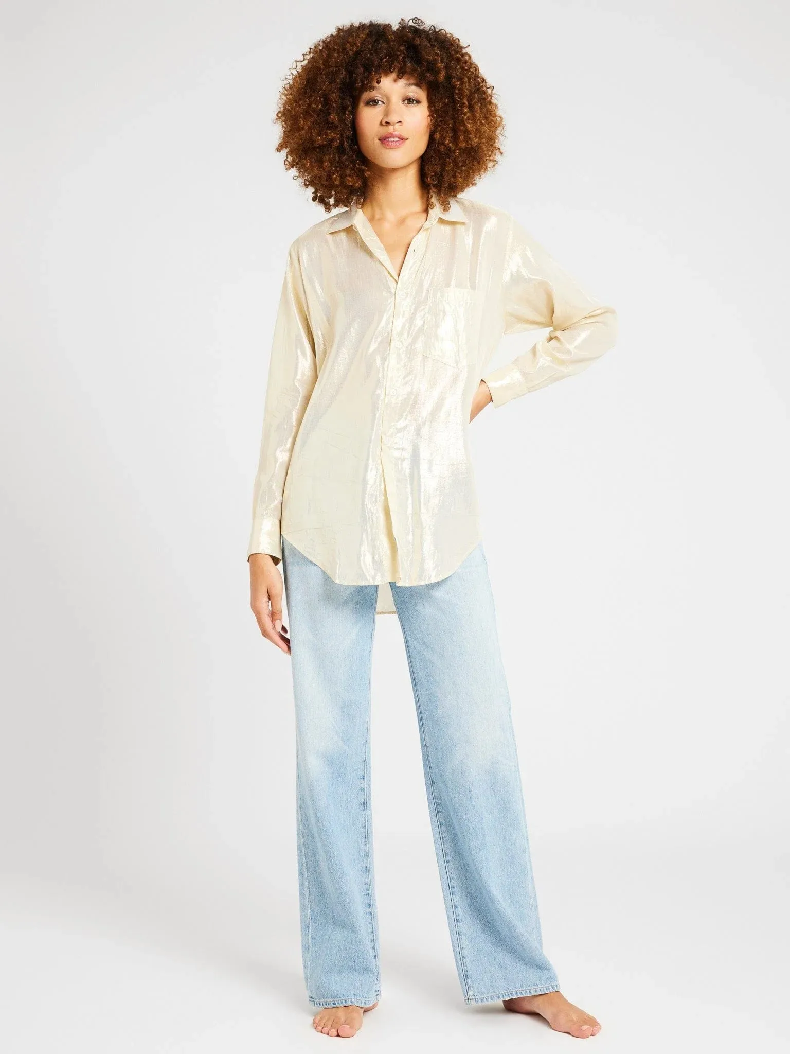 Sofia Top in Gold Lamé sold by Beau & Ro product image thumbnail 4