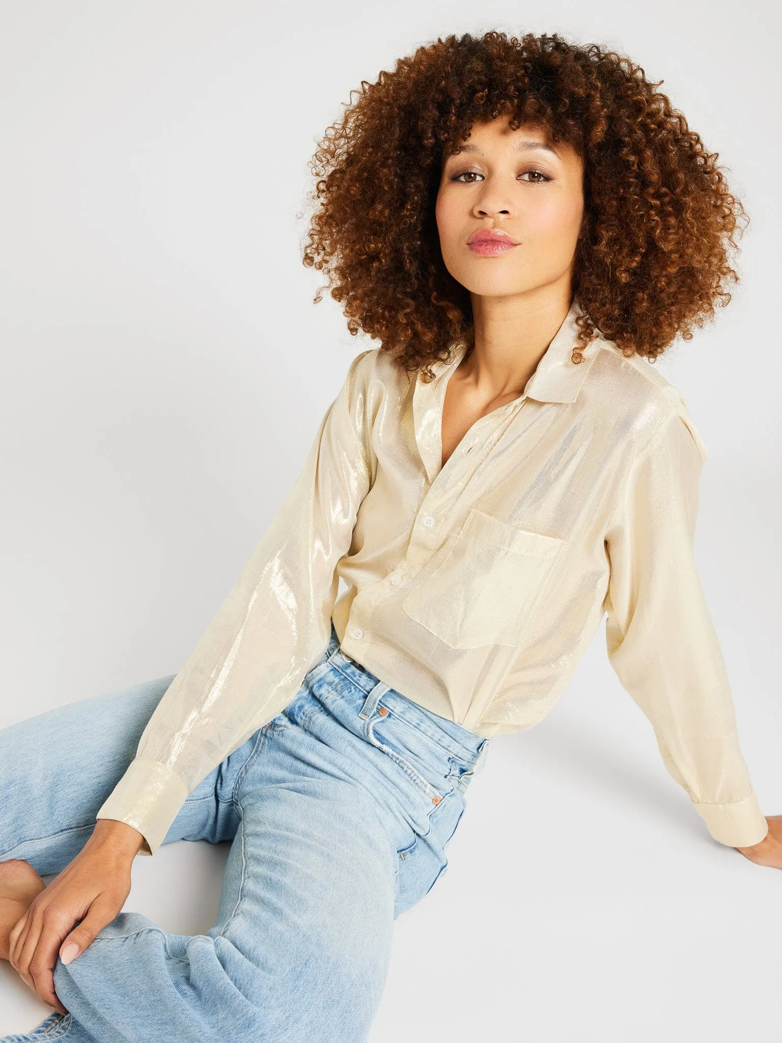 Sofia Top in Gold Lamé sold by Beau & Ro product image thumbnail 3