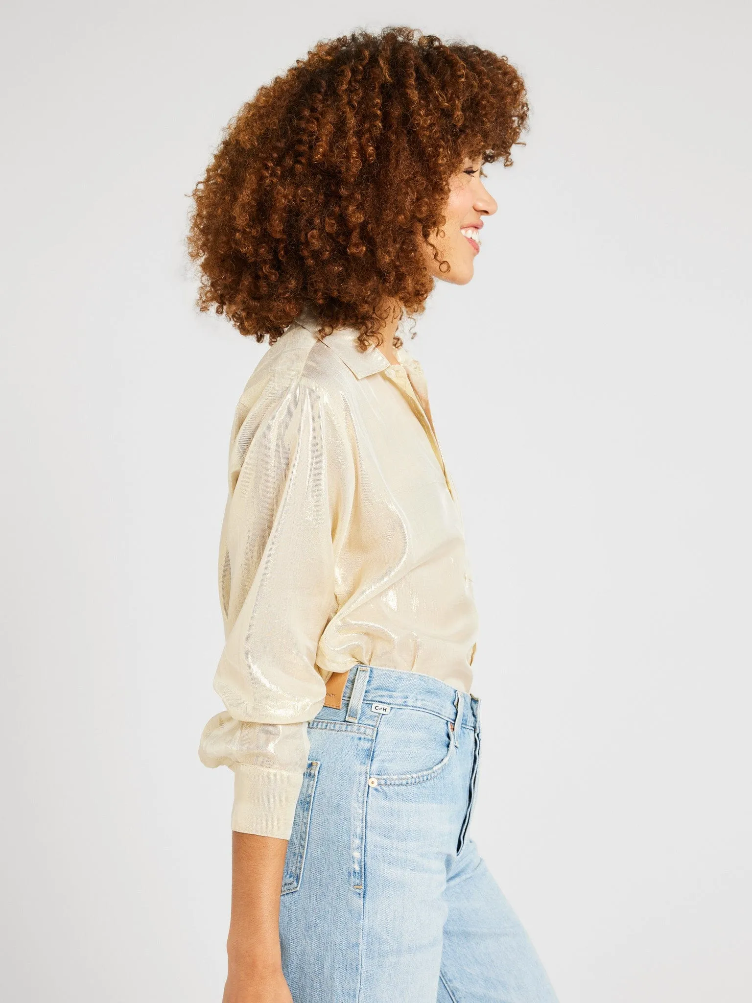 Sofia Top in Gold Lamé sold by Beau & Ro product image thumbnail 5