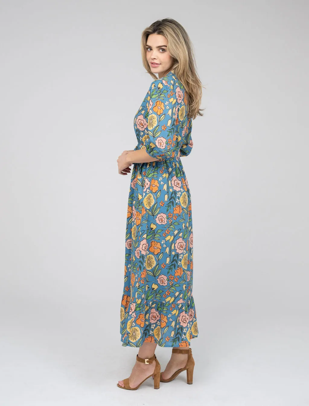 The Lily Midi Dress | Blue Fall Garden sold by Beau & Ro product image thumbnail 3