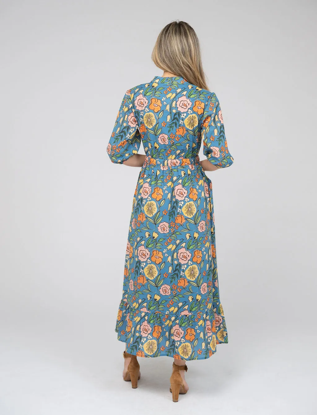 The Lily Midi Dress | Blue Fall Garden sold by Beau & Ro product image thumbnail 4