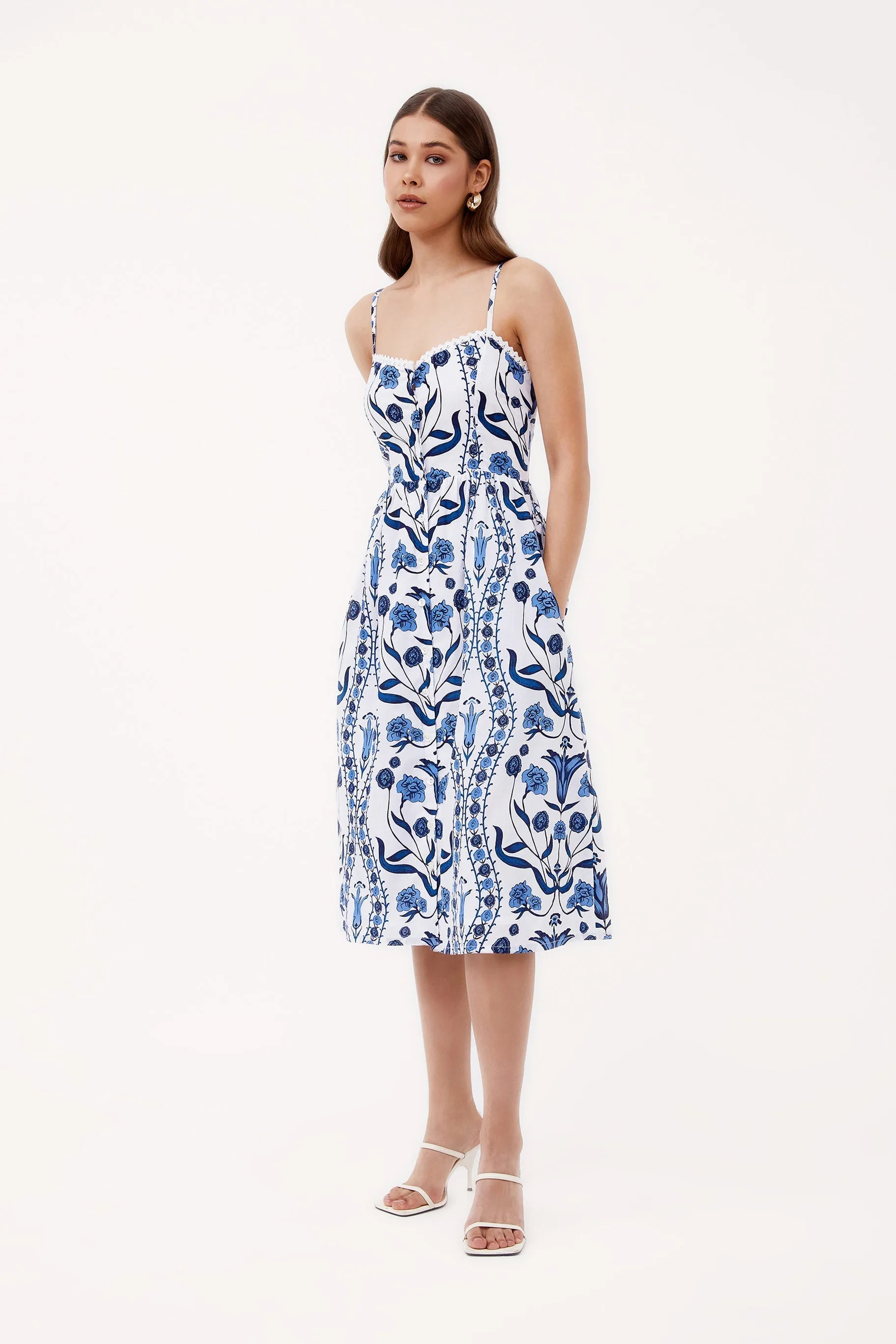 Louise Dress in Pienza Blue sold by Beau & Ro product image thumbnail 3
