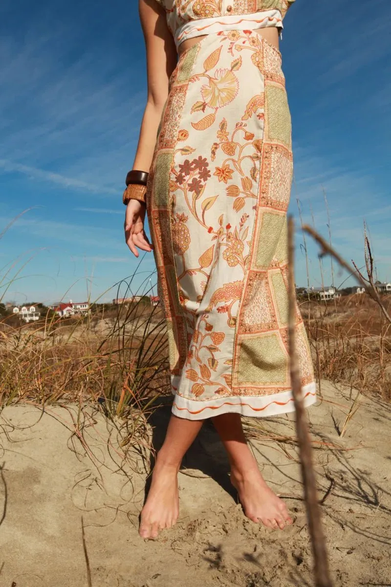 Miranda Midi Dress in Orange Fields sold by Beau & Ro product image thumbnail 4