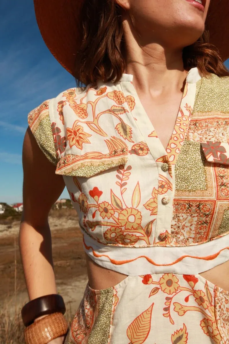 Miranda Midi Dress in Orange Fields sold by Beau & Ro product image thumbnail 3