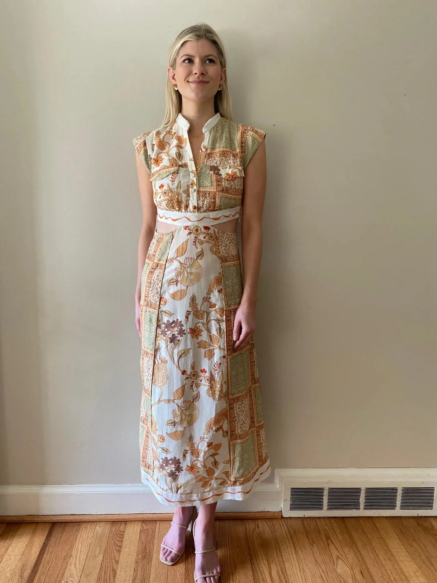 Miranda Midi Dress in Orange Fields sold by Beau & Ro product image thumbnail 5