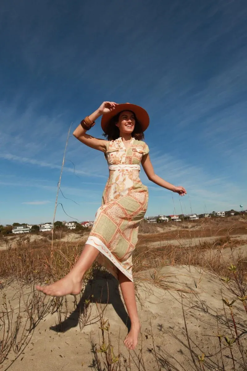 Miranda Midi Dress in Orange Fields sold by Beau & Ro product image thumbnail 2