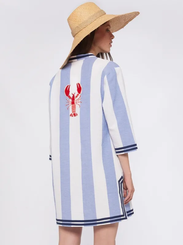 Diletta Kaftan in Embroidered Capri Stripe sold by Beau & Ro