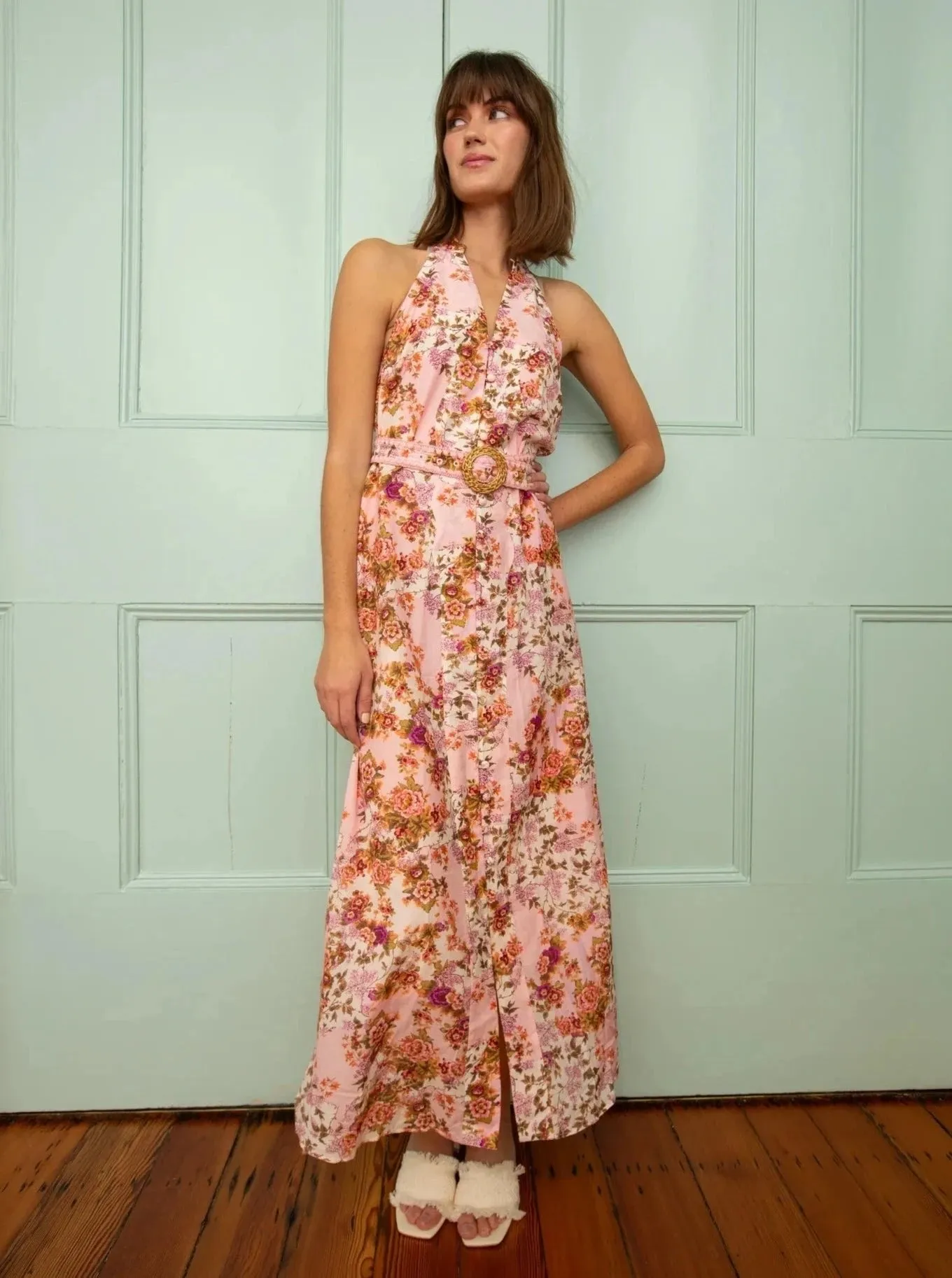 Georgina Maxi Dress in Blush Bloom sold by Beau & Ro